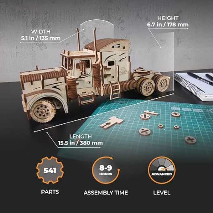 70056 HEAVY BOY TRUCK VM-03 MODEL PLYWOOD DIY MODEL  ECOLOGICAL WOODEN MODEL - Image 2